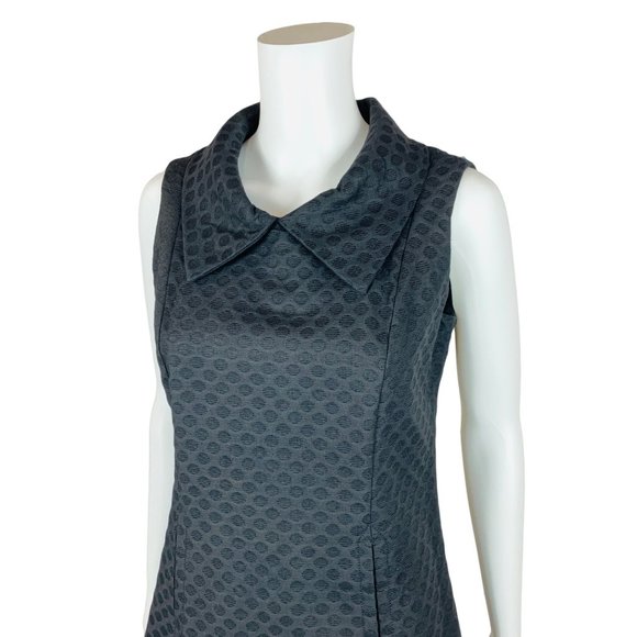 Vintage 1960s Mod Mini Dress Black Circles Peter Pan Collar | B 36" - Picture 4 of 12